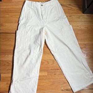 Free People Cream Cargo Pants